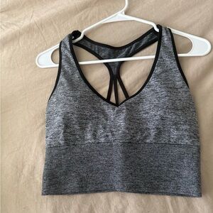 PINK Victoria's Secret Black and Gray Sports Bra